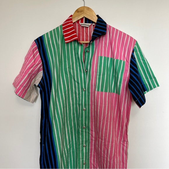 Marimekko Jokapoika multi color stripe shirt dress Size XXS No Belt - Picture 5 of 8